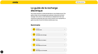 Page d'accueil du guide de la recharge